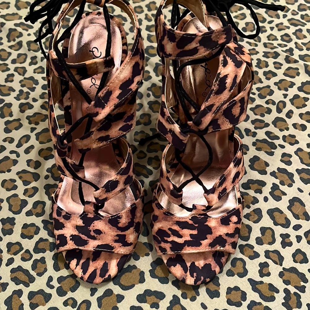 Cheetah Lace Up Heels